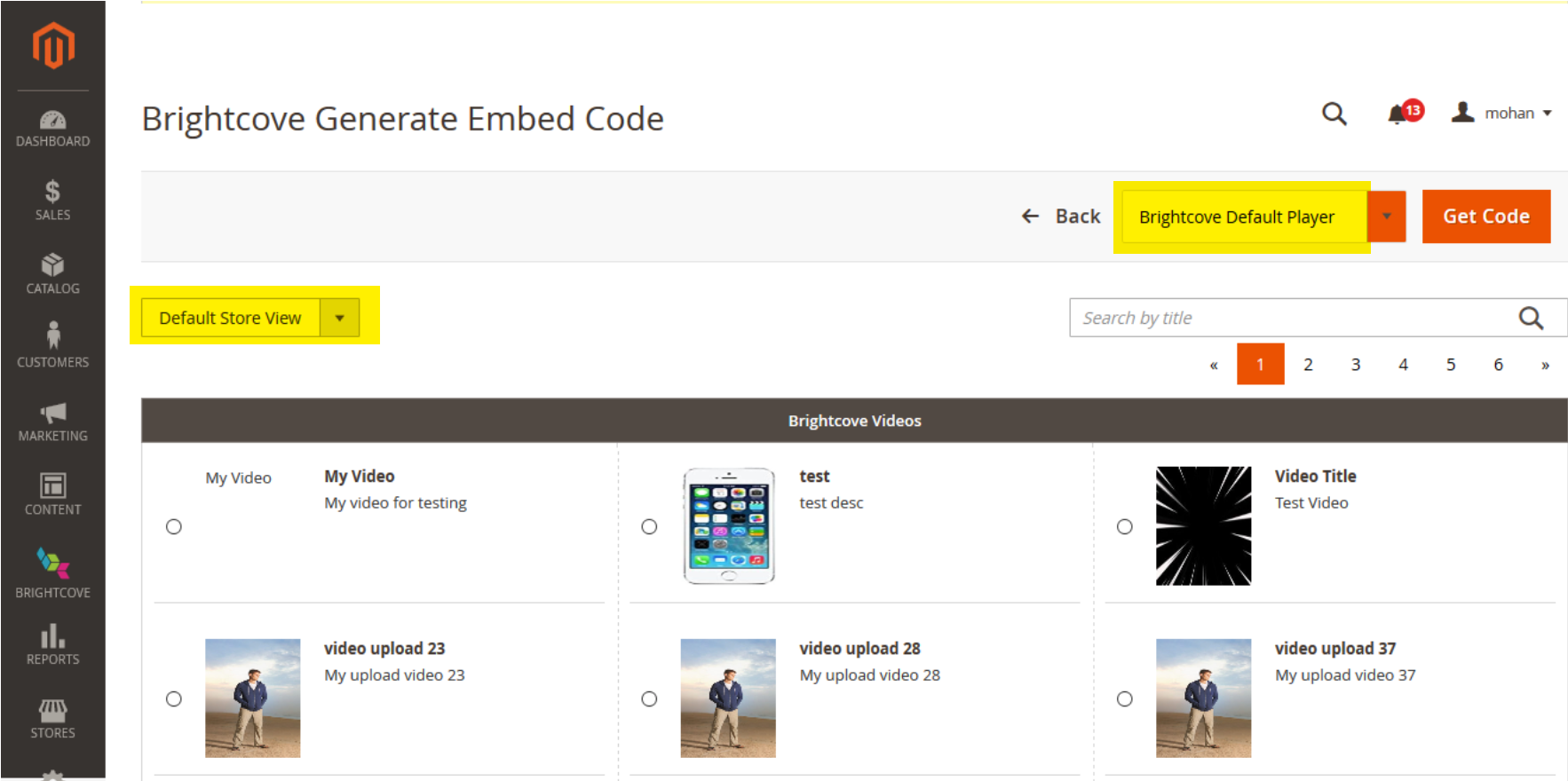 Generate Embed Code Page