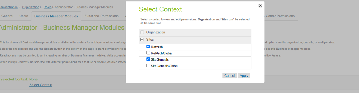 Select Site Context