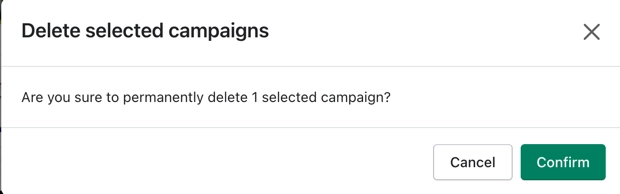 Confirm Deletion of Campaigns