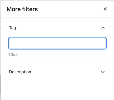Filter by Tag/Description
